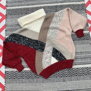 *HANDMADE* Oversized Knit Turtleneck Sweater size L/XL